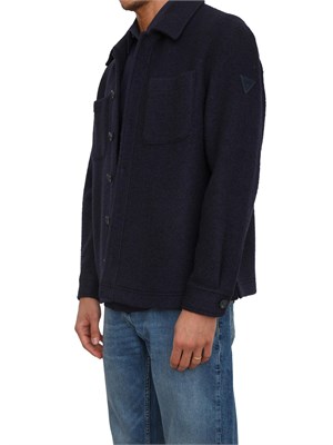 Camicia giacca Guess Jeans in misto lana blu in UOMO