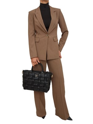 Giacca monopetto Guess Jeans donna in tessuto taupe in DONNA