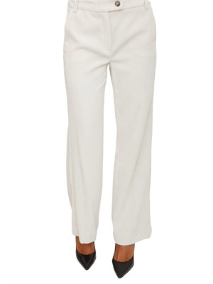 Pantalone Destino Emme Marella in velluto bianco a coste in DONNA