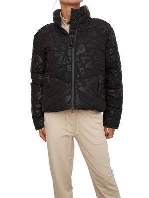Giubbino donna EA7 Emporio Armani in nylon logo all over nero in DONNA