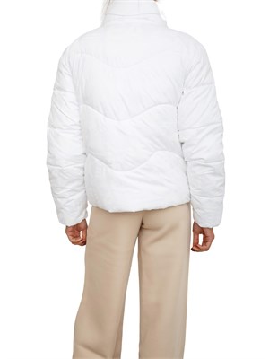 Giubbino donna EA7 Emporio Armani in nylon logo all over bianco in DONNA