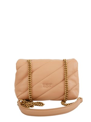 Borsa Mini Love Bag Puff Pinko in pelle rosa in DONNA