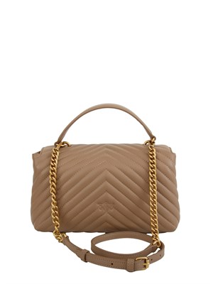 Borsa Lady Love Bag Puff Pinko in nappa matelassÉ taupe in DONNA