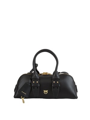 Borsa bowling Escape Bag Baguette Pinko in pelle nera in DONNA