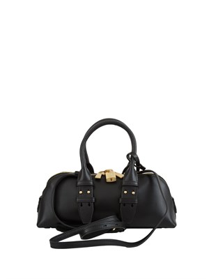Borsa bowling Escape Bag Baguette Pinko in pelle nera in DONNA