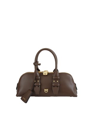 Borsa bowling Escape Bag Baguette Pinko in pelle marrone in DONNA