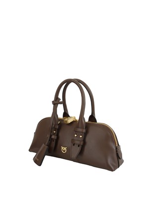 Borsa bowling Escape Bag Baguette Pinko in pelle marrone in DONNA