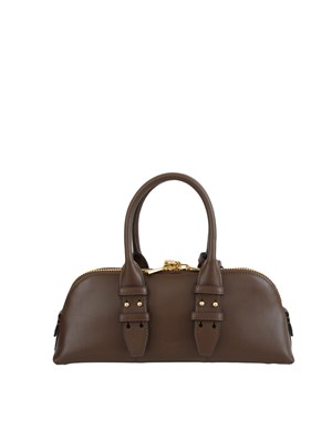 Borsa bowling Escape Bag Baguette Pinko in pelle marrone in DONNA