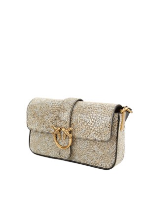 Borsa Baby Love Bag Slouchy in pelle full strass oro in DONNA