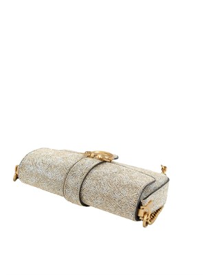 Borsa Baby Love Bag Slouchy in pelle full strass oro in DONNA