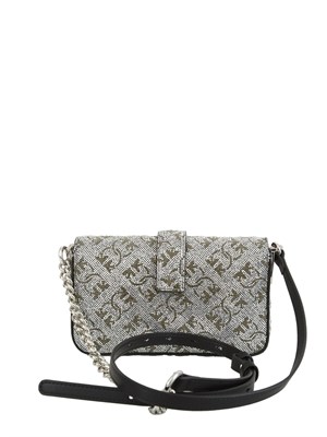 Borsa Baby Love Bag Slouchy in pelle full strass argento in DONNA