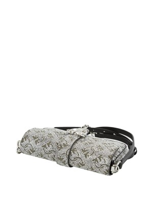 Borsa Baby Love Bag Slouchy in pelle full strass argento in DONNA