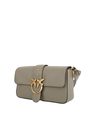Borsa Pinko Love Bag Slouchy in pelle grigio taupe in DONNA