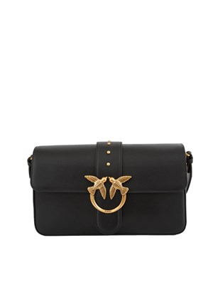 Borsa Pinko Love Bag Slouchy in pelle nera in DONNA