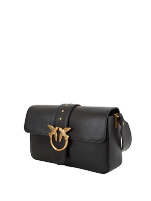 Borsa Pinko Love Bag Slouchy in pelle nera in DONNA