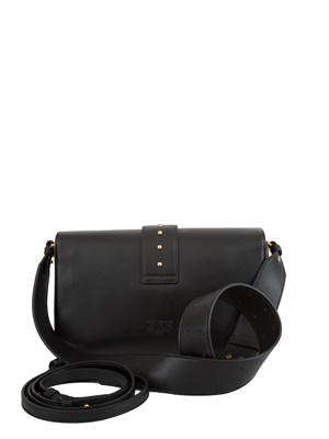 Borsa Pinko Love Bag Slouchy in pelle nera in DONNA