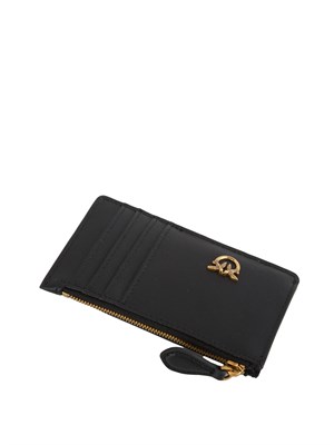 Porta carte di credito Pinko in pelle nera in DONNA