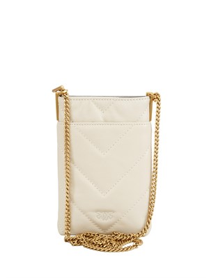 Custodia smartphone Pinko in pelle naplak lucida bianco in DONNA