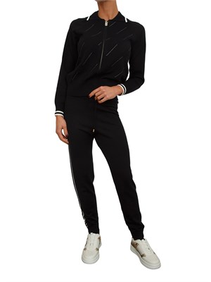 Cardigan in maglia Liu Jo donna in viscosa nera con strass in DONNA