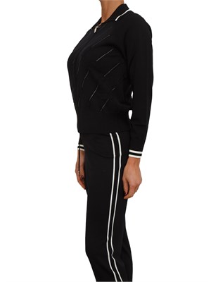 Cardigan in maglia Liu Jo donna in viscosa nera con strass in DONNA