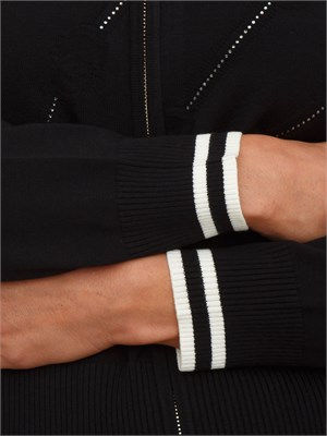 Cardigan in maglia Liu Jo donna in viscosa nera con strass in DONNA