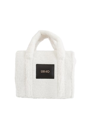 Shopping media Liu Jo donna in teddy bianco con logo in DONNA