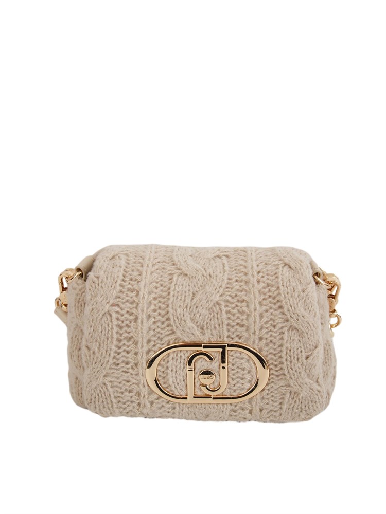 Borsa a tracolla LaPuffy Liu Jo in lana ricamata avorio