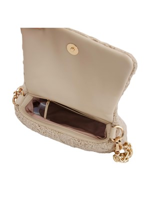 Borsa a tracolla LaPuffy Liu Jo in lana ricamata avorio in DONNA