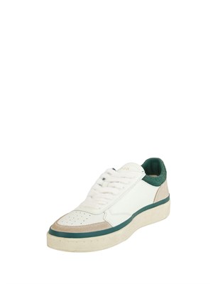 Sneakers Pads Ghoud Venice in pelle bianca e inserti verdi in UOMO