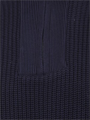 Maglia Guess Jeans uomo in viscosa blu a coste con mezza zip in UOMO