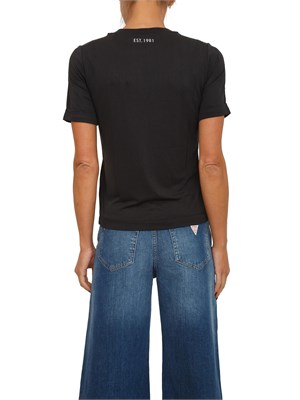 T-shirt Guess Jeans donna in cotone nero in DONNA