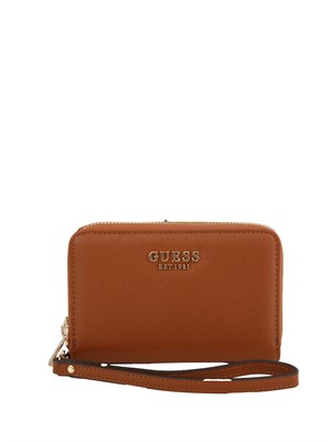 Portafoglio Guess Amorette in ecopelle saffiano cuoio in DONNA