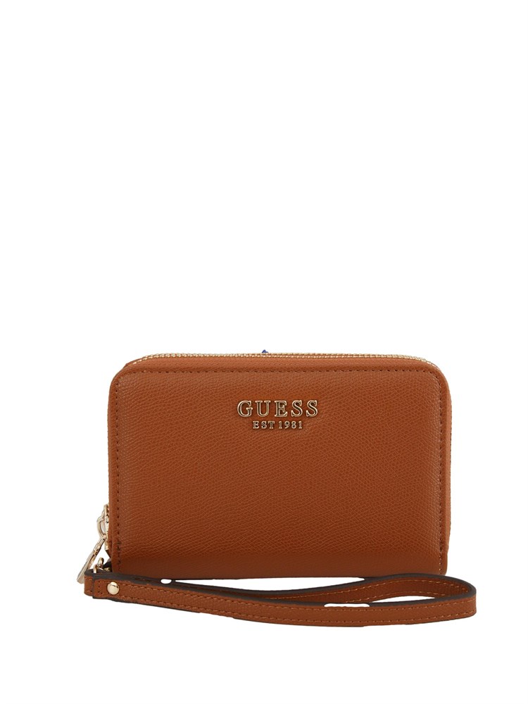 Portafoglio Guess Amorette in ecopelle saffiano cuoio