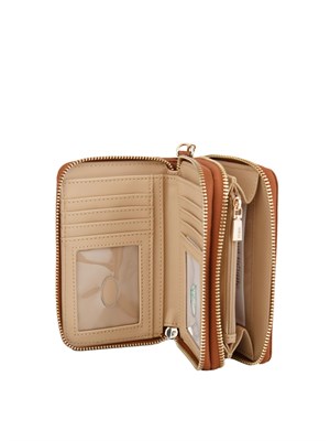 Portafoglio Guess Amorette in ecopelle saffiano cuoio in DONNA