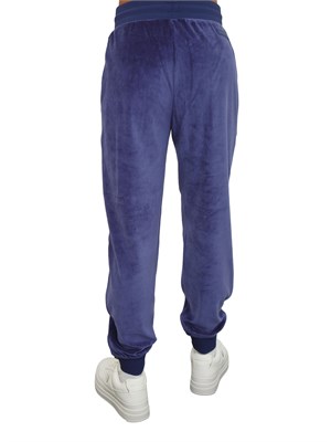 Pantalone jogging EA7 Emporio Armani in ciniglia bluette in DONNA