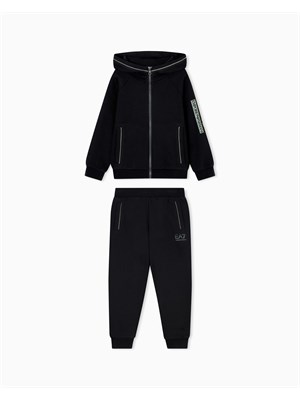 Tuta Ea7 nero Visibility Boy in misto cotone organico ASV in BAMBINO