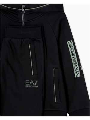 Tuta Ea7 nero Visibility Boy in misto cotone organico ASV in BAMBINO