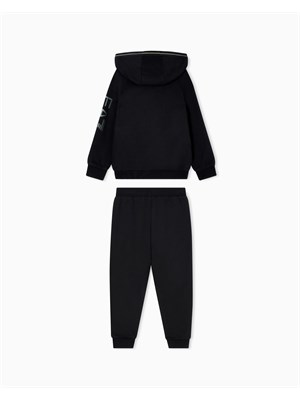 Tuta Ea7 nero Visibility Boy in misto cotone organico ASV in BAMBINO