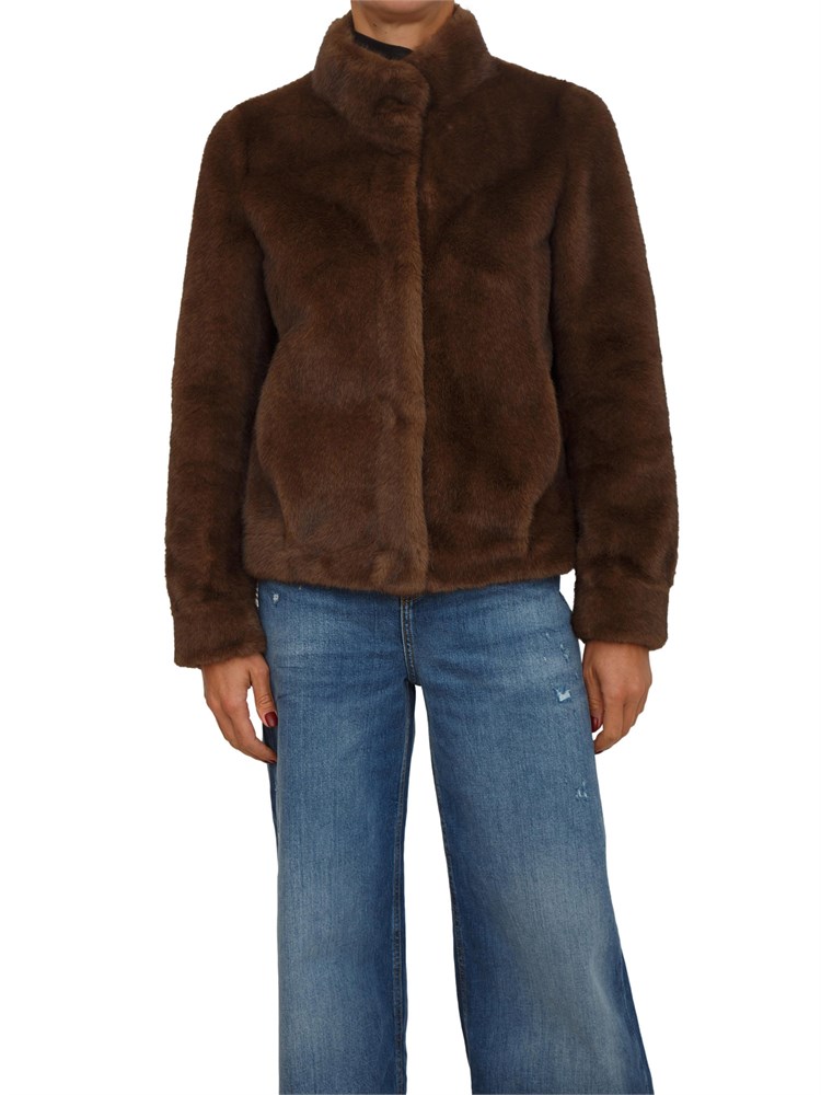 Pelliccia Guess Jeans donna in ecopelliccia marrone