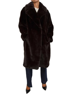 Pelliccia Guess Jeans donna in pelliccia ecologica marrone in DONNA