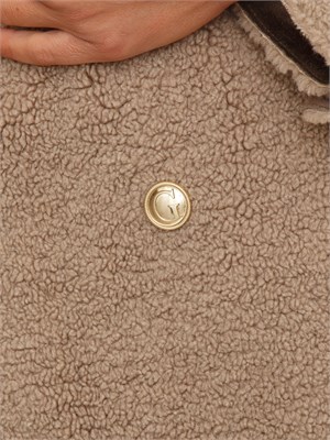Pelliccia Guess Jeans donna effetto teddy beige in DONNA