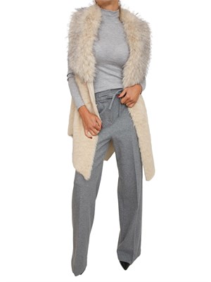 Pantalone Etel Nenette in lana gessata grigia in DONNA