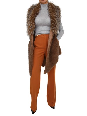 Pantalone Erula Nenette in doppio crepe cuoio in DONNA