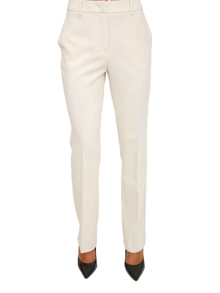 Pantalone New York Nenette in doppio crepe avorio