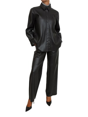 Camicia over in ecopelle nera Nenette in DONNA