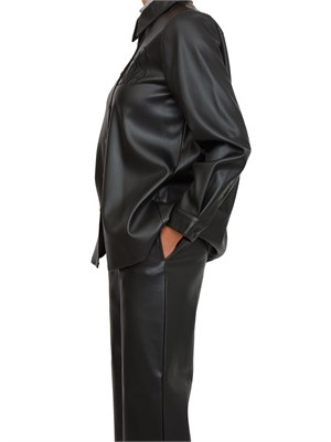 Camicia over in ecopelle nera Nenette in DONNA