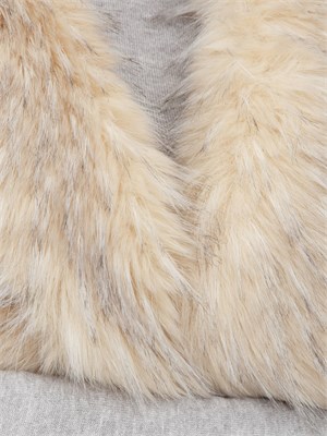 Gilet lungo Nenette in ecovolpe beige in DONNA