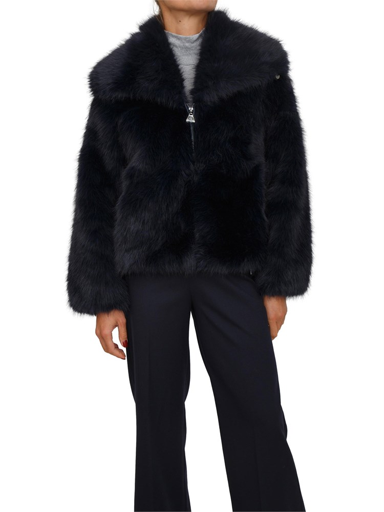 Pelliccia Nenette in ecovolpe blu