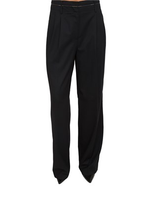 Pantalone Eusebio Nenette in fresco lana nero in DONNA