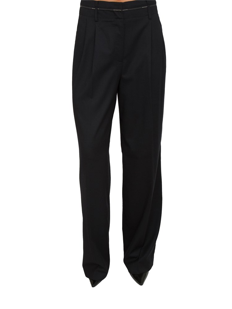 Pantalone Eusebio Nenette in fresco lana nero